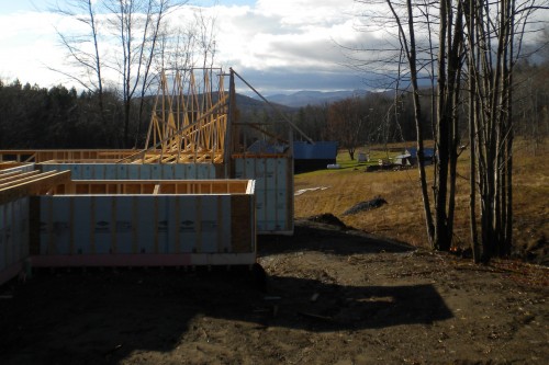 Foundation and wall section during new home build process in central vermont by allied contractors