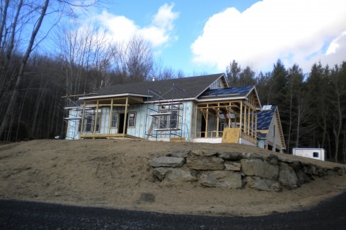 incomplete structure and walls during central vermont home build process by allied contractors