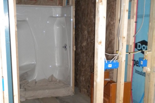 waterbury vermont basement stripped to studs during basement bathroom renovation project