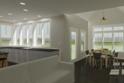 White Kitchen/Dining Room With Lots of Windows